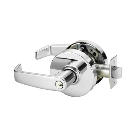 Sargent Entry Office Lever Lock Grade 1 with L Lever and L Rose with LA Keyway and T Strike Bright Chrome 10G05LL26